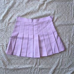 American Apparel Lilac A-Line Pleated Skirt